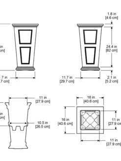 Fairfield Self-Watering Tall Patio Planters, 28” -Green Leaf Tools & Supplies Sales Store 39342 15V tif