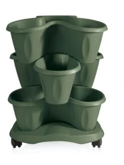 Trifoglio 3-Tier Planter On Wheels -Green Leaf Tools & Supplies Sales Store 3 4 crop 8613625 03V