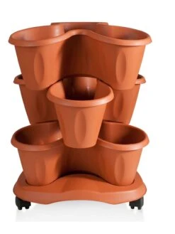 Trifoglio 3-Tier Planter On Wheels -Green Leaf Tools & Supplies Sales Store 3 4 crop 8613625 05V
