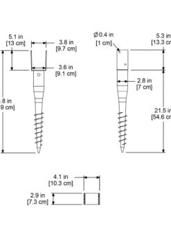 No-Dig Ground Screw For Mailpost -Green Leaf Tools & Supplies Sales Store 8587086 02V tif
