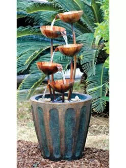 Copper Lotus Cascading Fountain