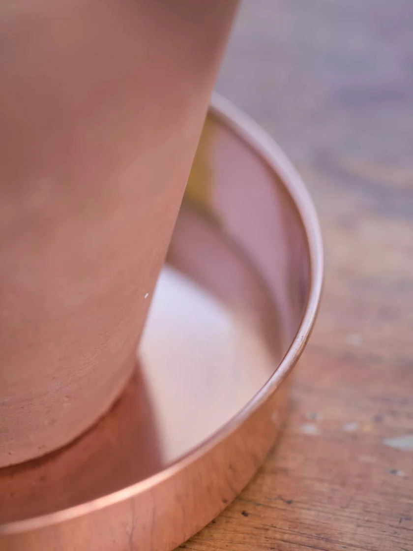 Extra Small Round Copper Plant Tray, 8" 3 Extra Small Round Copper Plant Tray, 8" - Image 3