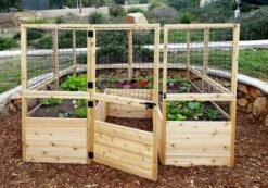 Garden In A Box Cedar Raised Bed With Deer Fence, 8' X 8' -Green Leaf Tools & Supplies Sales Store 8595875 06V tif