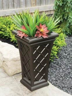 Carolina Self-Watering Tall Planter, 28" -Green Leaf Tools & Supplies Sales Store 8598645 03V tif