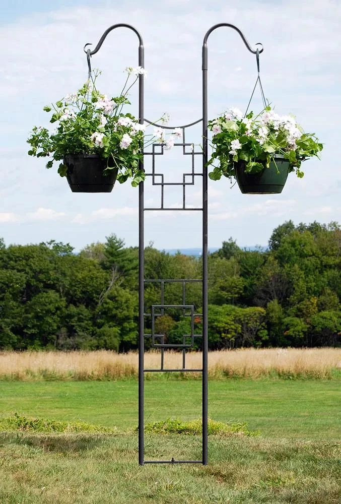 Achla Designs Square-on-Squares Double Pole Trellis 1 Achla Designs Square-on-Squares Double Pole Trellis