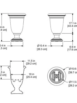 Ellington Self-Watering Urn Planter, 24" -Green Leaf Tools & Supplies Sales Store 8600110 11V tif