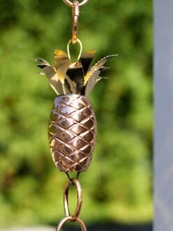 Pineapple Pure Copper Rain Chain, 8.5' -Green Leaf Tools & Supplies Sales Store 8600210 02v