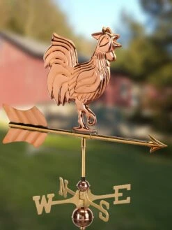 Rooster Garden Copper Weathervane With Pole -Green Leaf Tools & Supplies Sales Store 8600284 05v rooster cottage copper weathervane roof mount 1