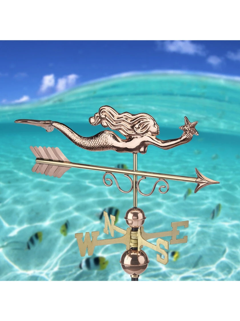 Little Mermaid Copper Weathervane 1 Little Mermaid Copper Weathervane