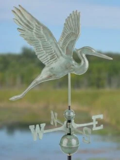 Graceful Blue Heron Copper Weathervane -Green Leaf Tools & Supplies Sales Store 8600374 07v