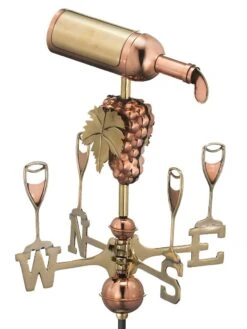 Wine Bottle Cottage Garden Weathervane With Pole -Green Leaf Tools & Supplies Sales Store 8600383 01v