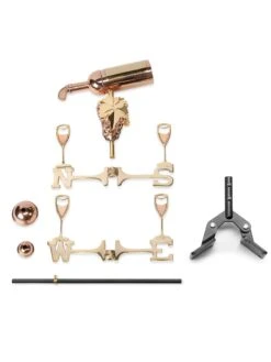 Wine Bottle Cottage Copper Weathervane With Roof Mount 5 Wine Bottle Cottage Copper Weathervane With Roof Mount -Green Leaf Tools & Supplies Sales Store 8600383 03v