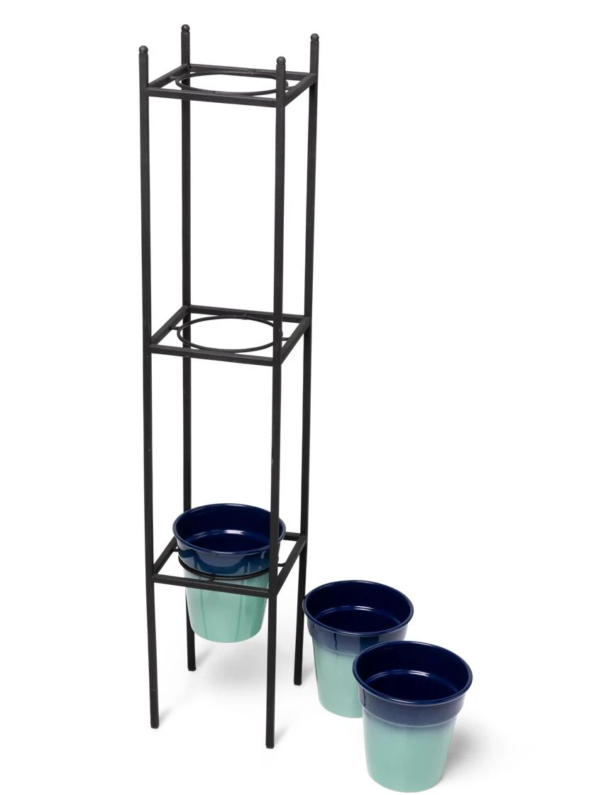 Steel Vertical Plant Stand With Metal Pots 3 Steel Vertical Plant Stand With Metal Pots - Image 3