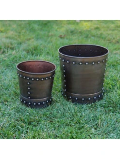 Riveted Planters, Set Of 2 13 Riveted Planters, Set Of 2 -Green Leaf Tools & Supplies Sales Store 8610032 01v