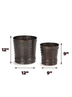 Riveted Planters, Set Of 2 15 Riveted Planters, Set Of 2 -Green Leaf Tools & Supplies Sales Store 8610032 03v