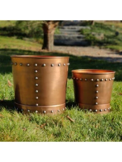 Riveted Planters, Set Of 2 11 Riveted Planters, Set Of 2 -Green Leaf Tools & Supplies Sales Store 8610032 05v