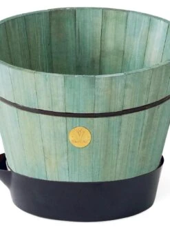 VegTrug® Build-a-Barrel Wooden Planter With Self-Watering Reservoir Tray, 18" -Green Leaf Tools & Supplies Sales Store 8610253 07V tif