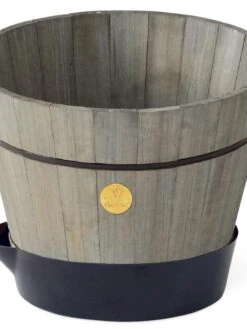 VegTrug® Build-a-Barrel Wooden Planter With Self-Watering Reservoir Tray, 18" -Green Leaf Tools & Supplies Sales Store 8610253 08V tif