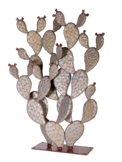 Desert Steel Prickly Pear Cactus Sculpture, Grande -Green Leaf Tools & Supplies Sales Store 8610769 03v