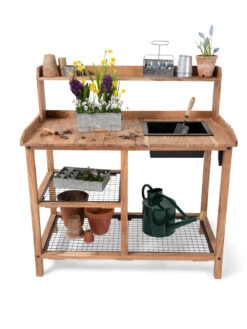 Dynamic Acacia Potting Bench With Soil Reservoir -Green Leaf Tools & Supplies Sales Store 8611009 005