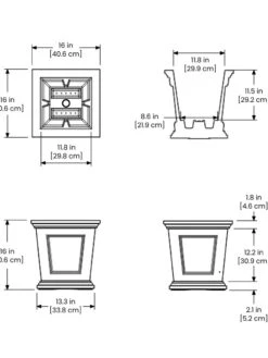 Fairfield Self-Watering Square Planter, 16” X 16” -Green Leaf Tools & Supplies Sales Store 8611695 19V tif