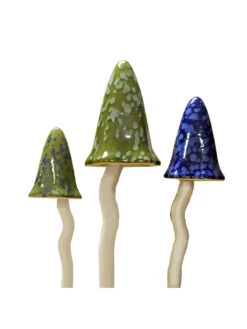 Potting Shed Tinkling Toadstool Sculptures, Set Of 3 -Green Leaf Tools & Supplies Sales Store 8611730 win 06v potting shed tinkling toadstool sculptures set of 3 winter