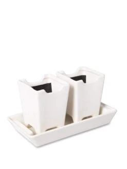 Stoneware Self-Watering Windowsill Planters, Set Of 2 -Green Leaf Tools & Supplies Sales Store 8611890 5658 tif