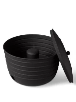 Matte Black Ribbed Hose Pot With Lid 7 Matte Black Ribbed Hose Pot With Lid -Green Leaf Tools & Supplies Sales Store 8611991 5868 tif