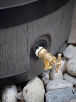 Round Rain Barrel With Planter, 35 Gallons -Green Leaf Tools & Supplies Sales Store 8612856BK 10V tif