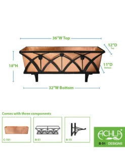 Achla Designs Rockwood Window Box -Green Leaf Tools & Supplies Sales Store 8612918 03v