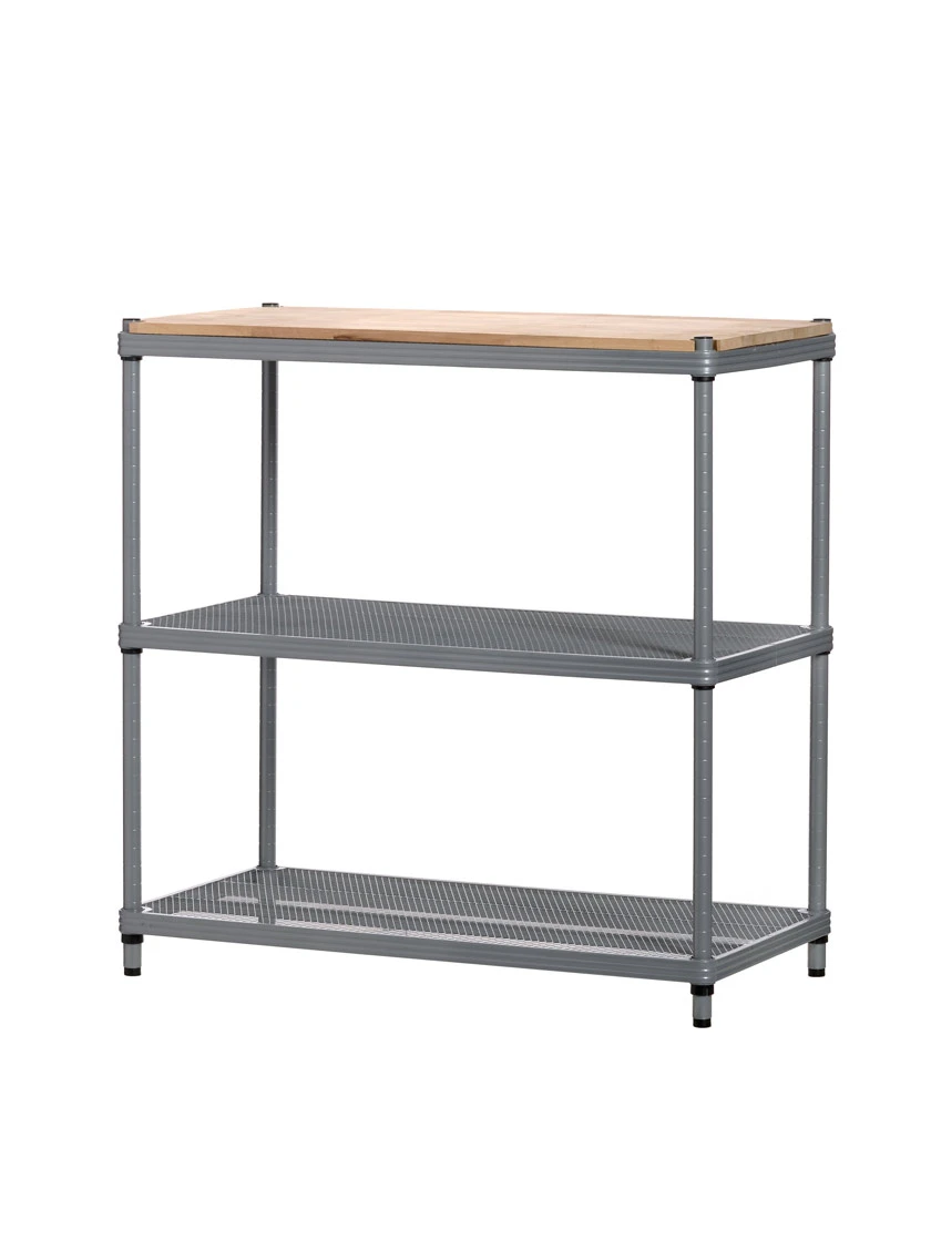 MeshWorks © 3 Tier Plant Shelving With Wood Top 3 MeshWorks © 3 Tier Plant Shelving With Wood Top - Image 3