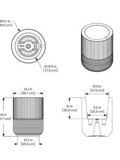 Arden Round Planter -Green Leaf Tools & Supplies Sales Store 8613267 01V tif