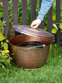 Hammered Copper Hose Pot With Lid -Green Leaf Tools & Supplies Sales Store 8613311 0010