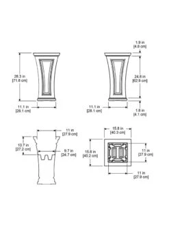 Cambridge Tall Planter, 28" Height -Green Leaf Tools & Supplies Sales Store 8613524 04V 3 4