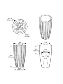 Sedona Tall Planter, 28" Height -Green Leaf Tools & Supplies Sales Store 8613525 10V 3 4